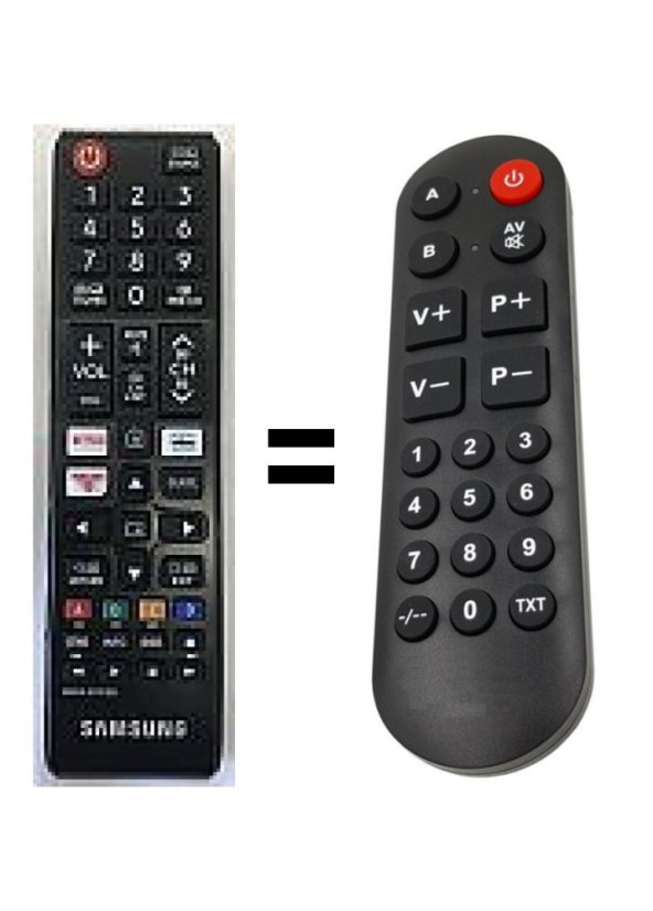 Samsung UE32T5372 náhradní dálkový ovladač pro seniory