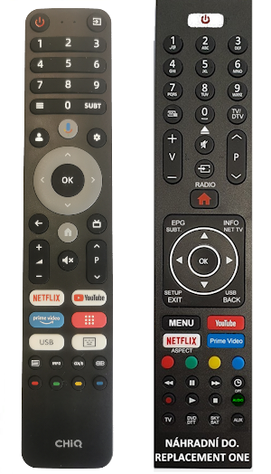 CHIQ GTR.EU-CH.10.A-BBT.TL8275-CHIQCH230419B1 replacement remote control bez mikrofonu.