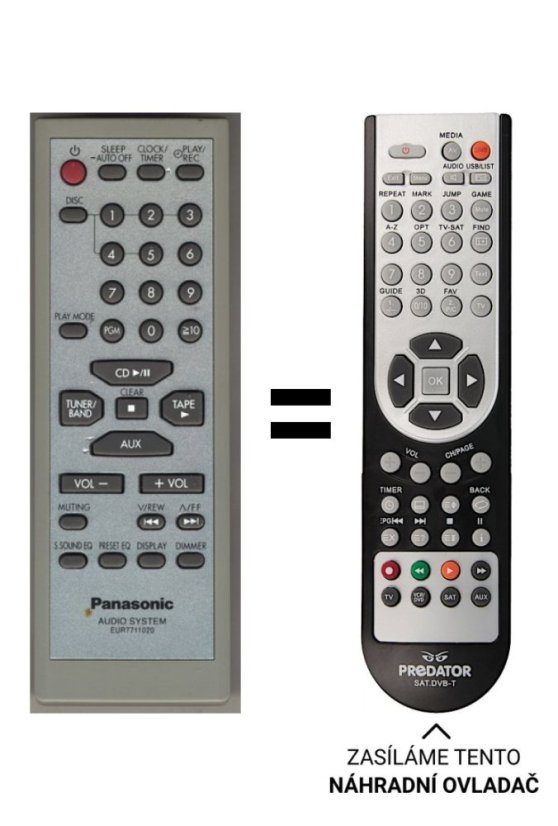Panasonic EUR7711020 náhradní dálkový ovladač jiného vzhledu