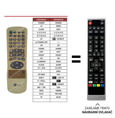 LG LV971, LV974ND náhradní dálkový ovladač jiného vzhledu