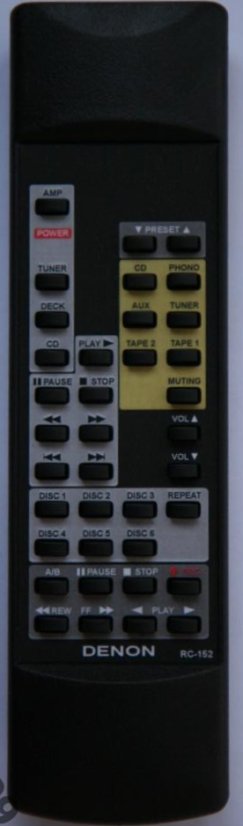 Denon RC-152 náhradný diaľkový ovládač s rovnakým popisom