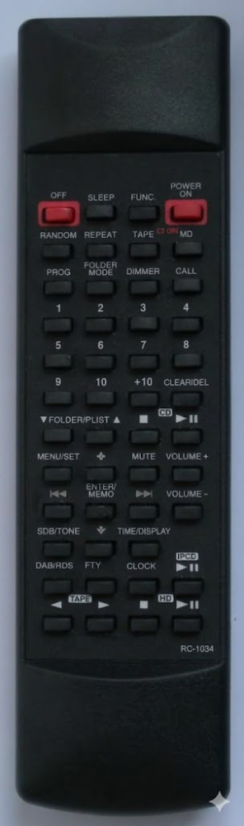 DENON RC-1034 náhradní dálkový ovladač se stejným popisem