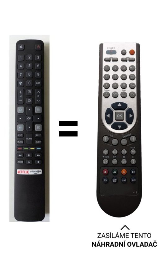 TCL RC802N YAI4 náhradní dálkový ovladač jiného vzhledu