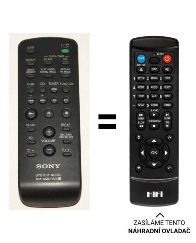Sony RM-AMU053 náhradní dálkový ovladač jiného vzhledu