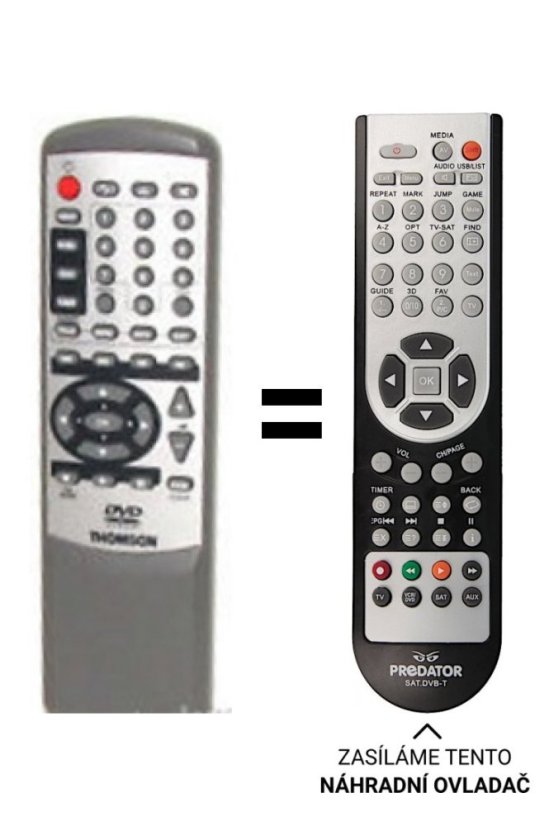 Thomson DPL912VD, DPL912VR Replacement Remote Control.