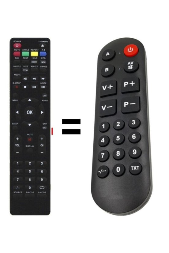 Canox 241KL LED TV náhradný diaľkový ovládač pre seniorov.