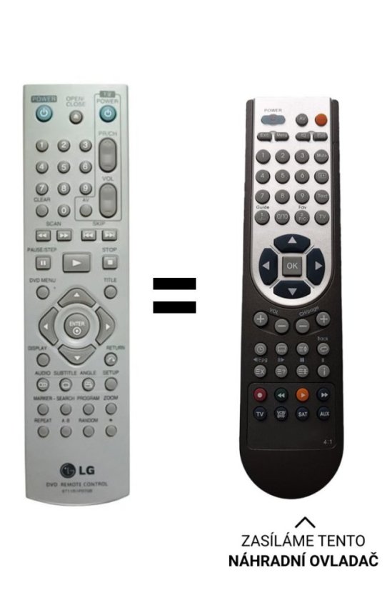 LG 6711R1P070G, 6711R1P070B náhradní dálkový ovladač jiného vzhledu