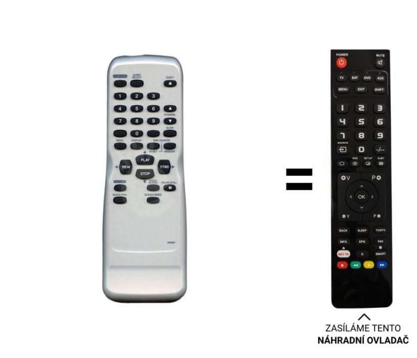 Funai NA994, NA690, NA977 replacement remote control of a different appearance