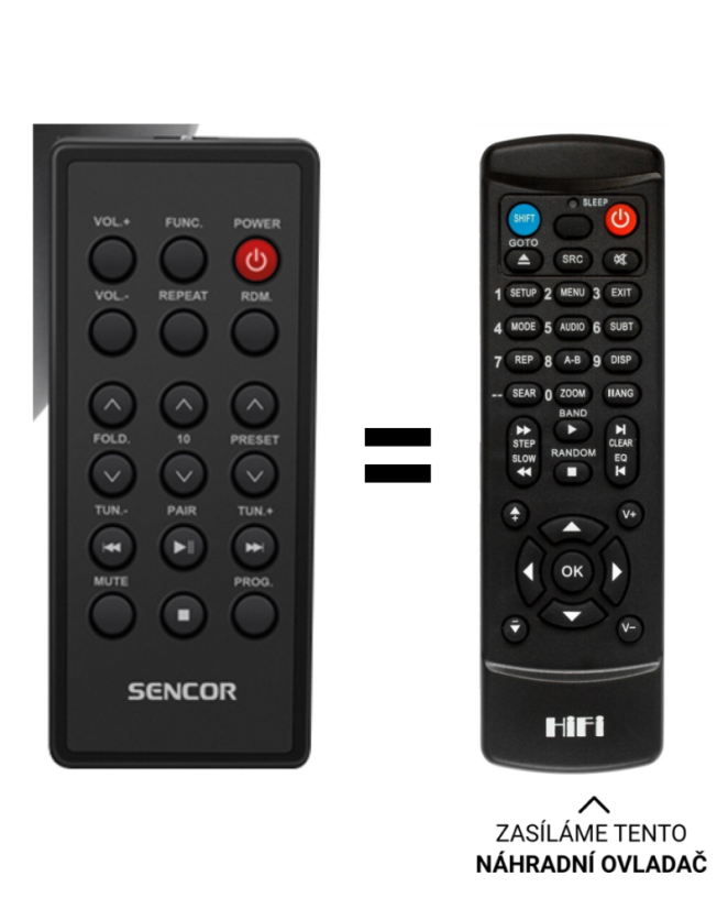 Sencor SPT 3907, SPT3907 replacement remote control with a different look