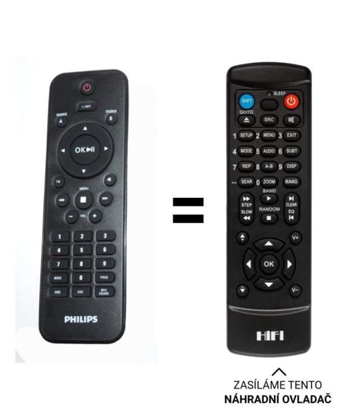 Philips 996510052928 náhradní dálkový ovladač jiného vzhledu