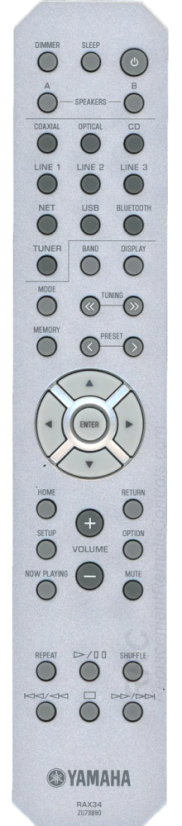 Yamaha RAX34 original remote control ZU738900