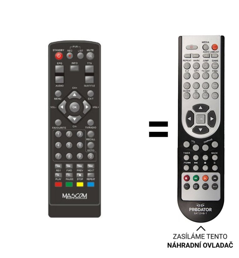 Gogen DVB 132 T2PVR náhradní dálkový ovladač jiného vzhledu
