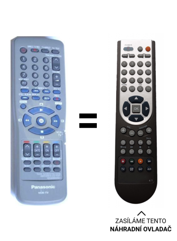 Panasonic VEQ2231, VEQ2234, EUR571802 náhradní dálkový ovladač jiného vzhledu