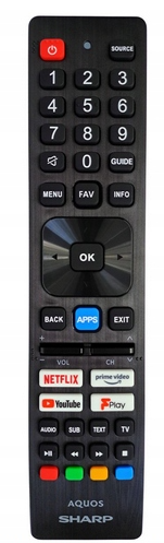 Sharp SHW/RMC/0137N original remote control with functions NETFLIX, prime video, YouTube, FPlay