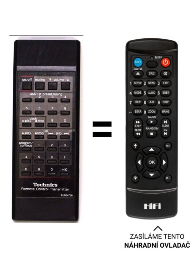 Technics SA-R230 náhradní dálkový ovladač jiného vzhledu