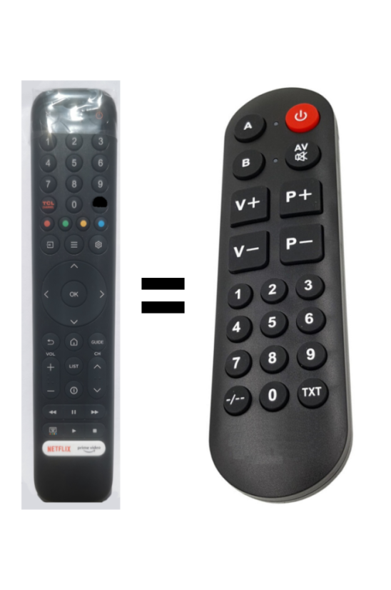 TCL RC716 náhradný diaľkový ovládač pre seniorov
