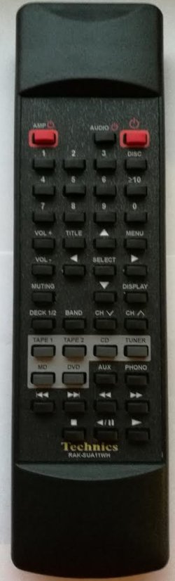 Technics RAK-SUA11WH, RAK-SUA02WH náhradní dálkový ovladač stejného vzhledu