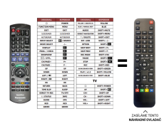 Panasonic DMRE-H57EC náhradní dálkový ovladač jiného vzhledu