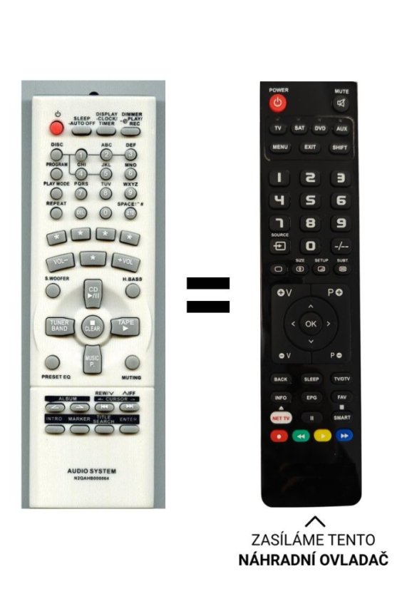 Panasonic N2QAHB000064 replacement remote control of a different appearance