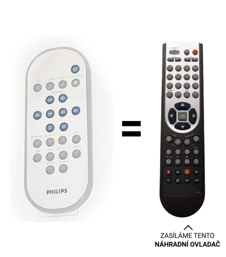 Philips MC320/22, MC-320/21 náhradní dálkový ovladač jiného vzhledu