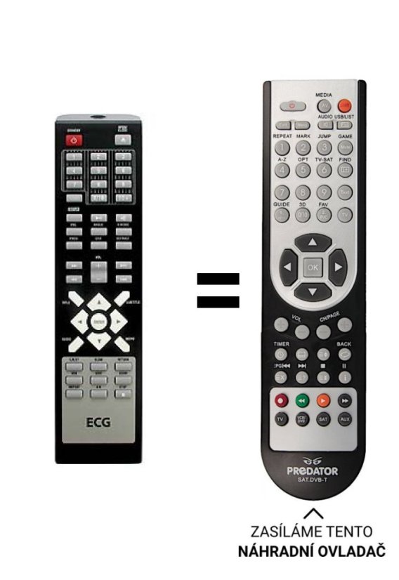 ECG DVD4517HDMI náhradní dálkový ovladač jiného vzhledu