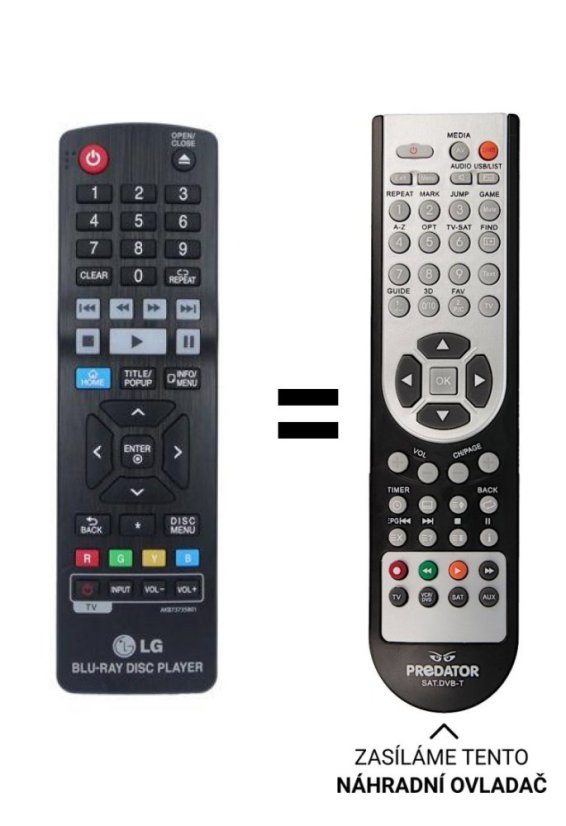 LG AKB73735801 náhradní dálkový ovladač jiného vzhledu