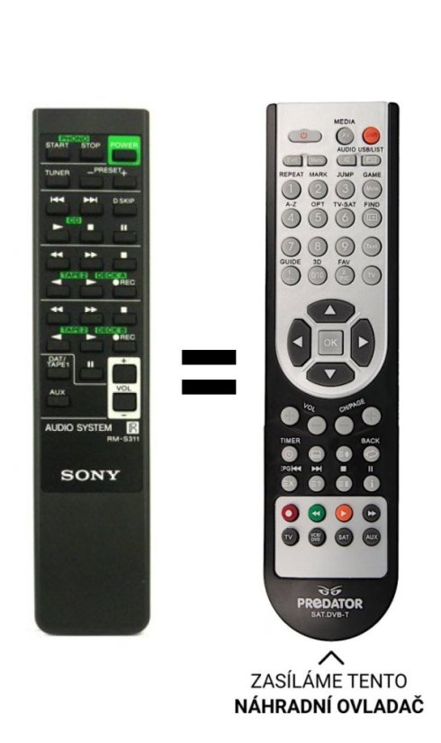 Sony RM-S311, TA-F345R Replacement Remote Control.