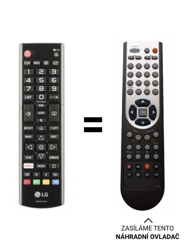 LG 32LM550B, 32LM550BPLB náhradní dálkový ovladač jiného vzhledu