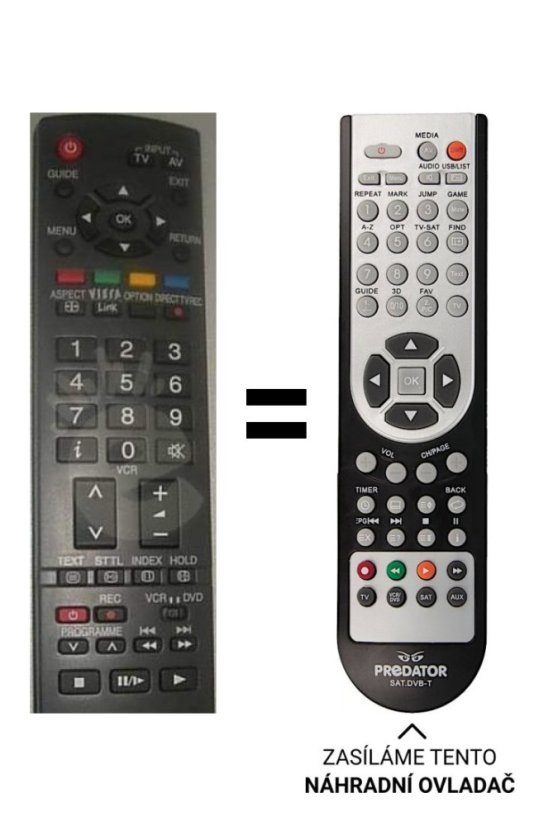 Panasonic EUR7651080 náhradní dálkový ovladač jiného vzhledu