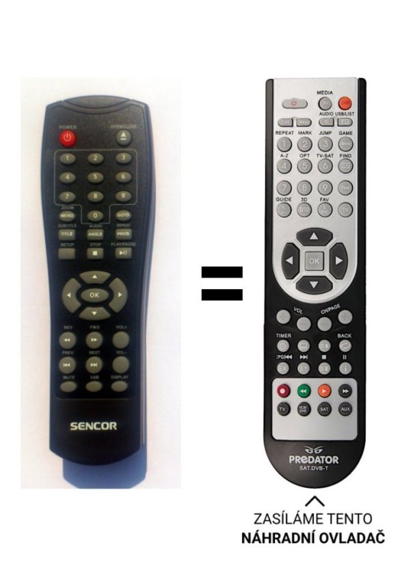 SENCOR SDV7201H SDV7304H Replacement Remote Control