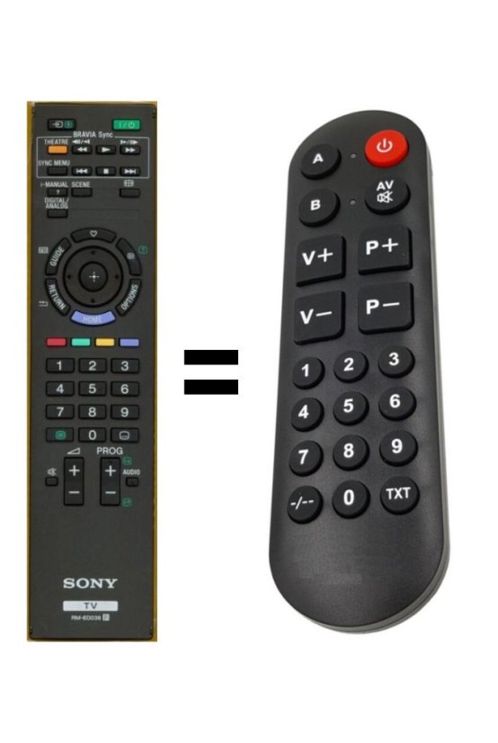 Sony RM-ED036 náhradný diaľkový ovládač pre seniorov.