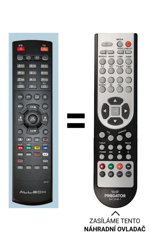 Allbox HD3500IR Replacement Remote Control.