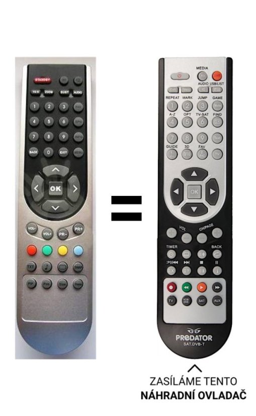 Sencor SLT1911DVB-T, SLT3208DVB-T náhradní dálkový ovladač jiného vzhledu