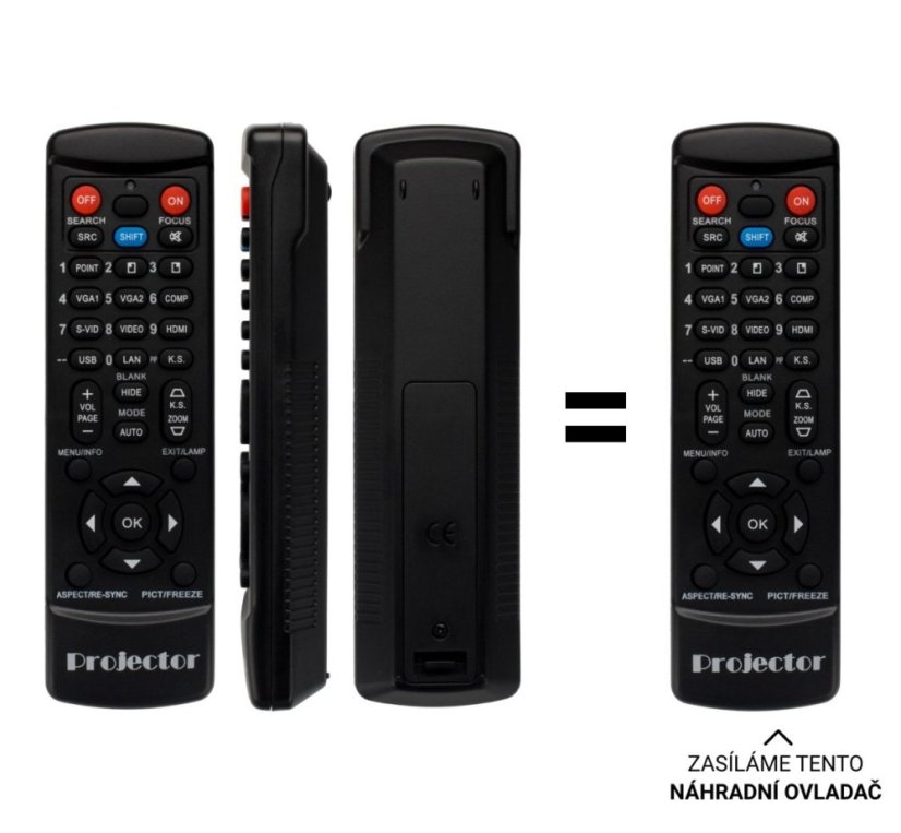 Maxel replacement remote control of a different appearance for projectors