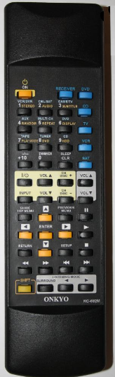 Onkyo TX-SR604E náhradný diaľkový ovládač s rovnakým popisom