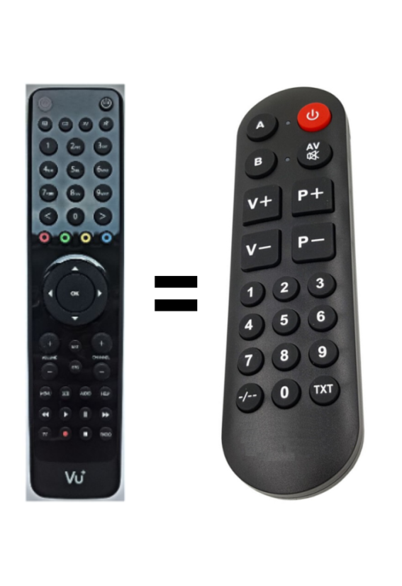 VU+ UNO 4K náhradní dálkový ovladač pro seniory